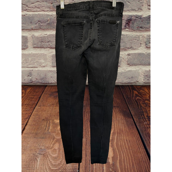 7 for all Mankind Straight Black Jeans - Size 25 - Picture 2 of 4